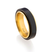 Todd Reed ring with black jade, and 18k yellow gold